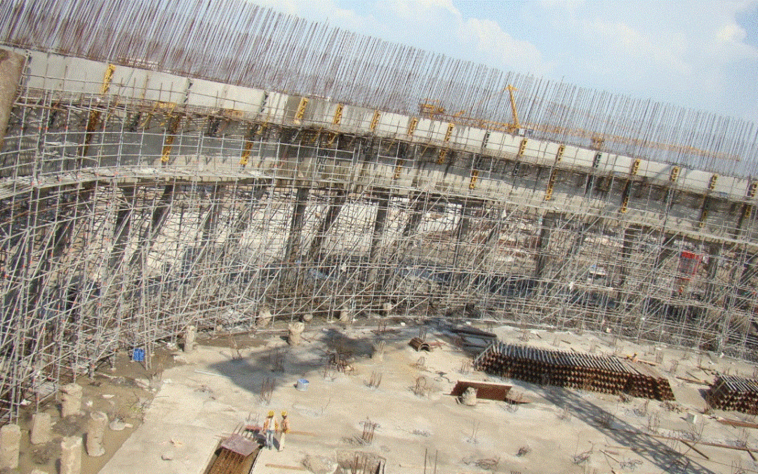 Layher Allround Scaffolding For Construction Of Cooling Tower